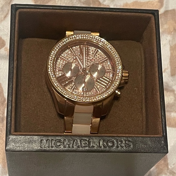 Michael kors Quartz Crystal Pave Dial Stainless Steel Ladies Watch - Picture 2 of 5